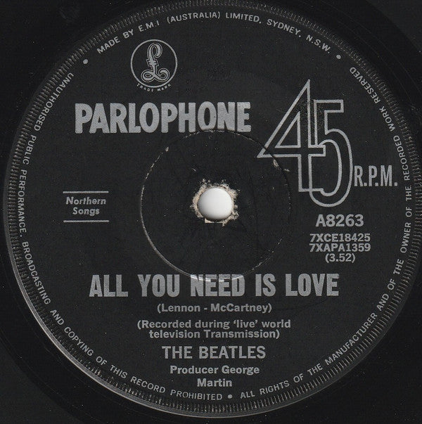 The Beatles : All You Need Is Love (7&quot;, Single)