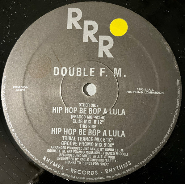 Double FM : Hip Hop Be Bop A Lula (12")