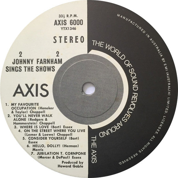 Johnny Farnham* : Johnny Farnham Sings The Shows (LP, Album)