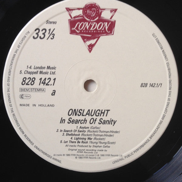 Onslaught (2) : In Search Of Sanity (LP, Album)