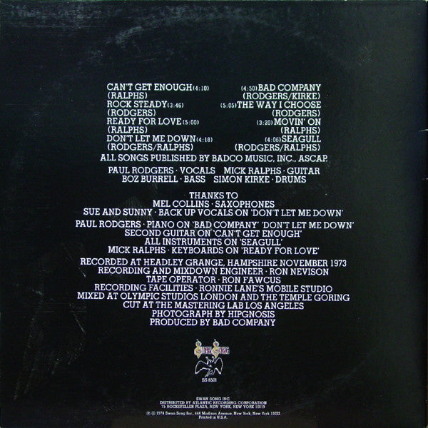 Bad Company (3) : Bad Company (LP, Album, RE, SP )