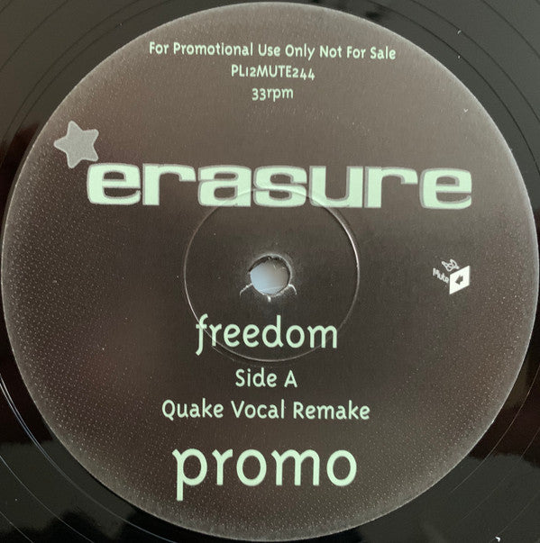 Erasure : Freedom (Quake And Untidy Mixes) (12", Single, Promo, 2)