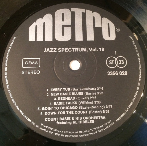 Count Basie Orchestra Featuring Al Hibbler & Joe Williams : Jazz Spectrum Vol. 18 (LP, Comp)
