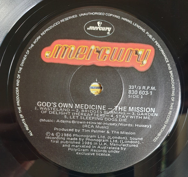 The Mission : Gods Own Medicine (LP, Album)