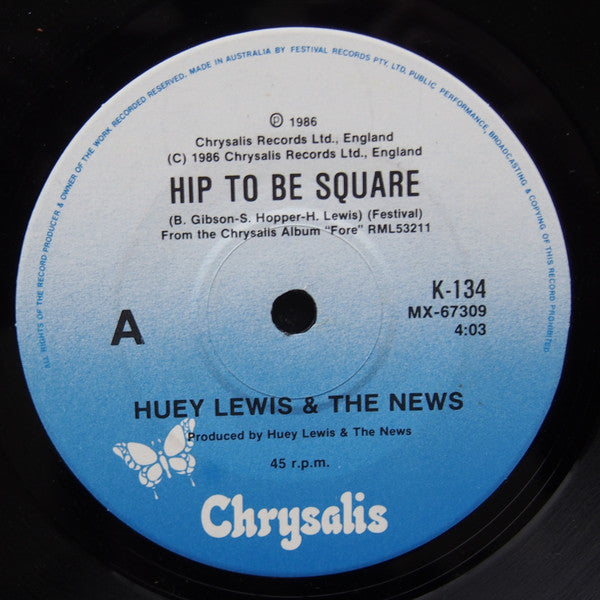 Huey Lewis & The News : Hip To Be Square (7", Single)