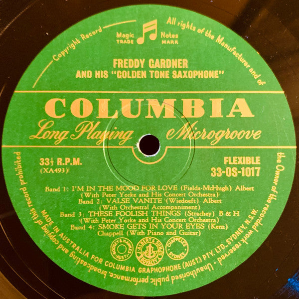 Freddy Gardner : Freddy Gardner And His Golden Tone Saxophone (10", Mono)