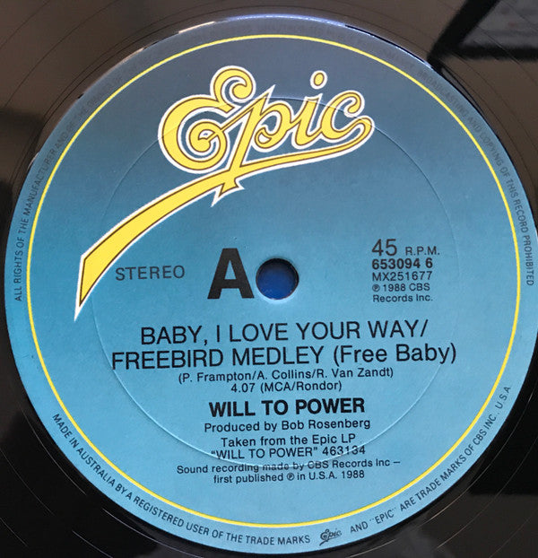 Will To Power : Baby, I Love Your Way (12", Single)