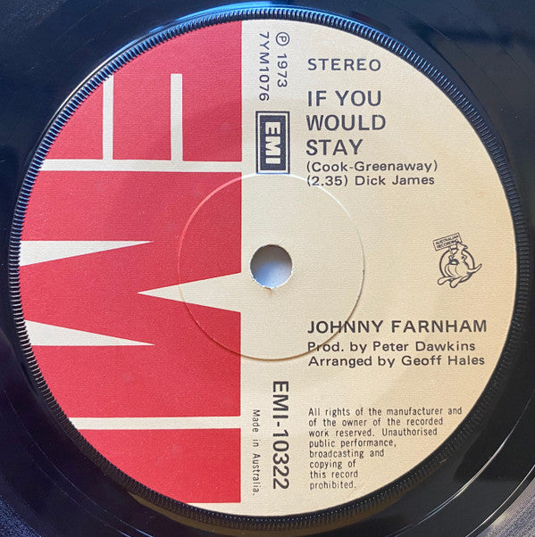 John Farnham : Shake A Hand  (7", Single)