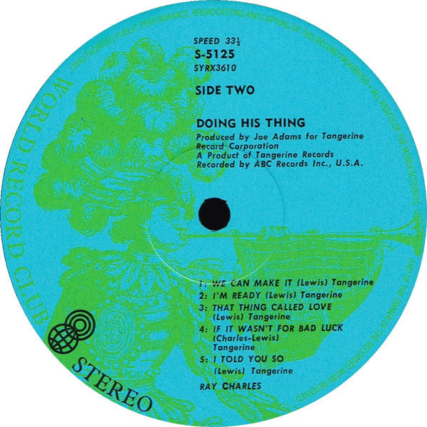 Ray Charles : Doing His Thing (LP, Album, Club)