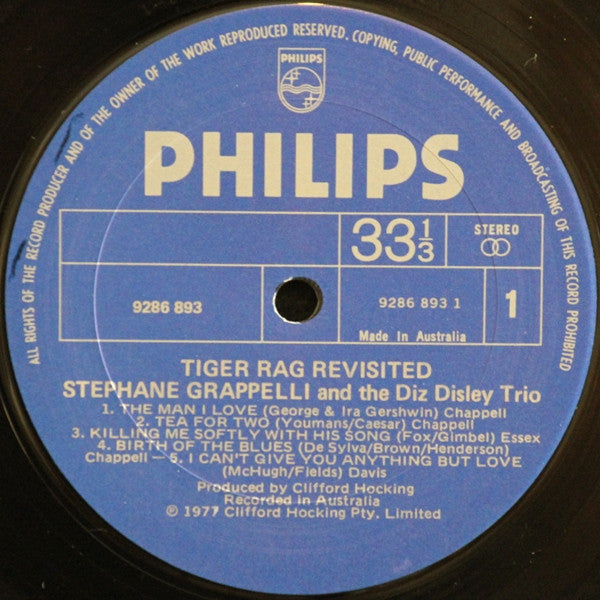 Stephane Grappelli* And The Diz Disley Trio : Tiger Rag Revisited (LP, Album)