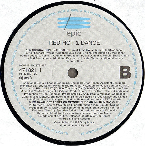 Various : Red Hot + Dance (2xLP, Comp)