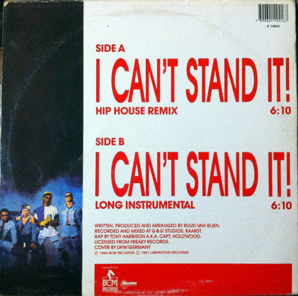 Twenty 4 Seven Featuring Captain Hollywood : I Can't Stand It! (12")