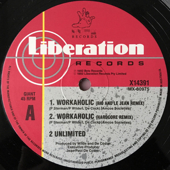2 Unlimited : Workaholic (12")