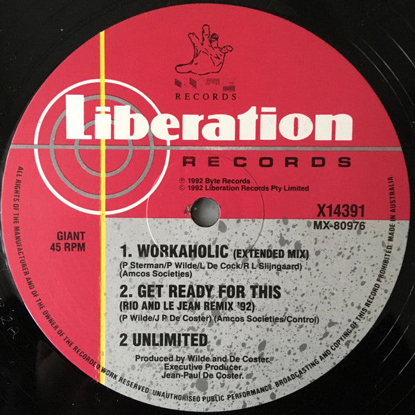 2 Unlimited : Workaholic (12")