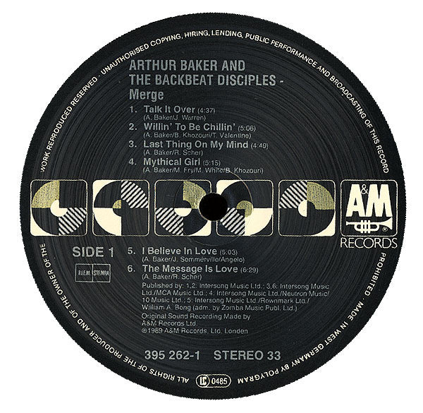 Arthur Baker And The Backbeat Disciples : Merge (LP, Album)