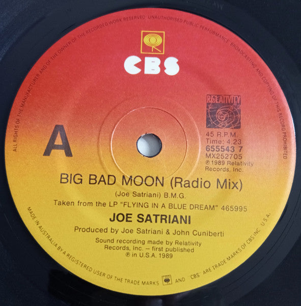 Joe Satriani : Big Bad Moon (7", Single)