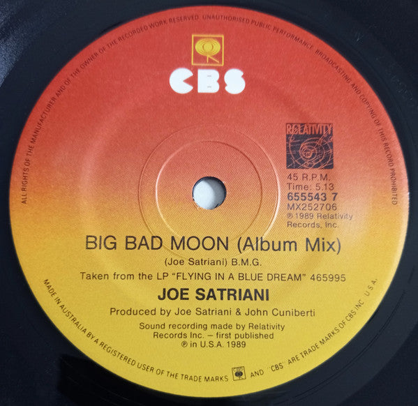 Joe Satriani : Big Bad Moon (7", Single)