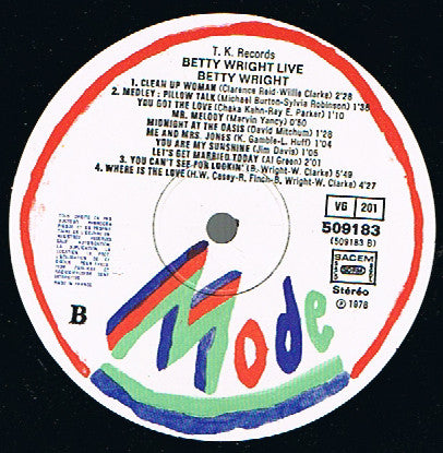 Betty Wright : Betty Wright Live (LP, Album, RE)