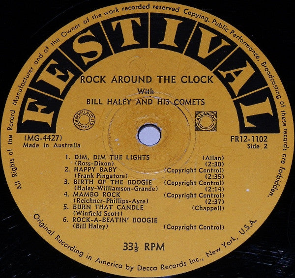 Bill Haley And His Comets : Rock Around The Clock (LP, Album, Mono)