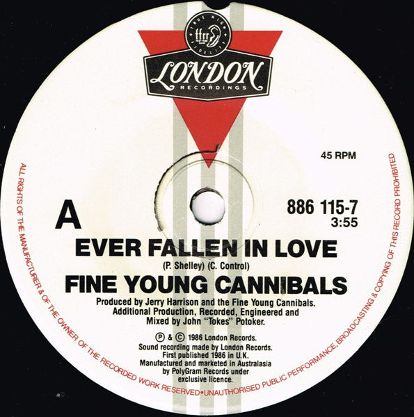 Fine Young Cannibals : Ever Fallen In Love (7", Single)