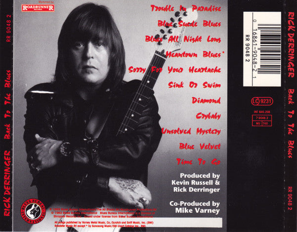 Rick Derringer : Back To The Blues (CD, Album, RP)