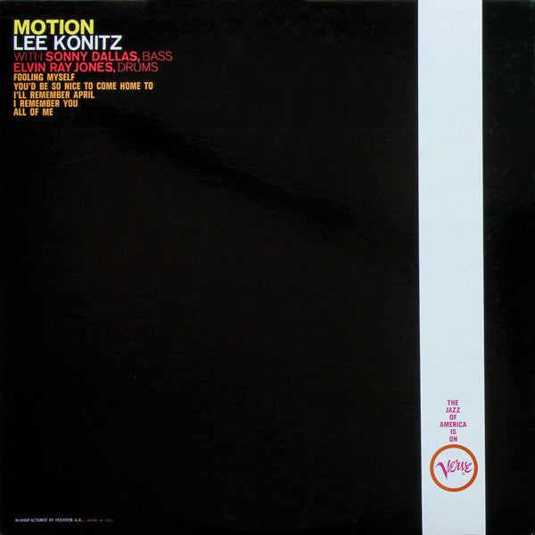 Lee Konitz : Motion (LP, Album, RE)