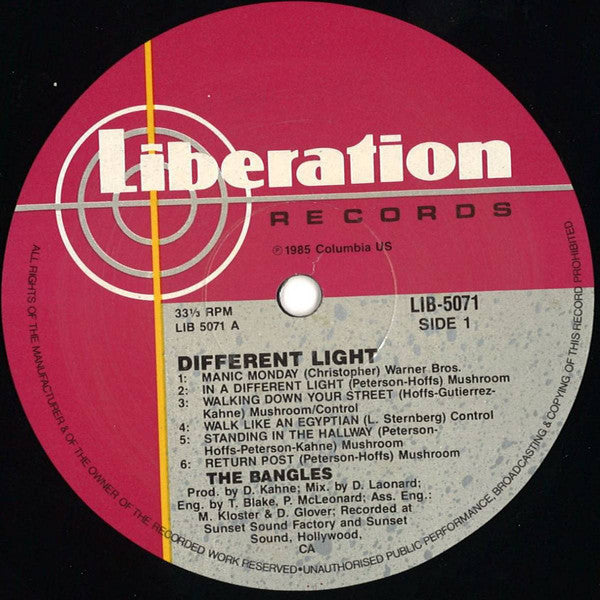 Bangles : Different Light (LP, Album)