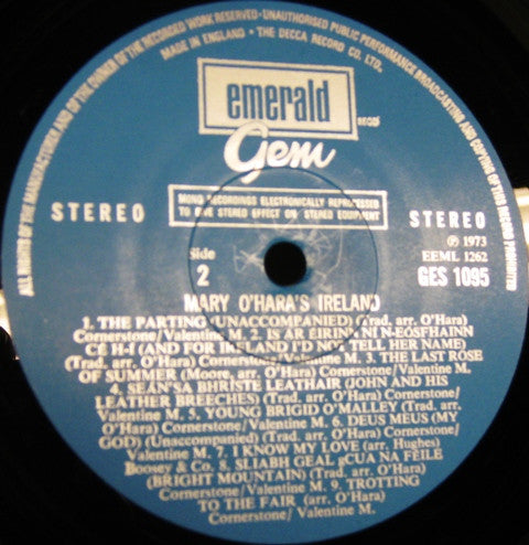 Mary O'Hara : Mary O'Hara's Ireland (LP)