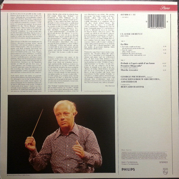 Claude Debussy – Concertgebouworkest, Bernard Haitink : La Mer, Prélude À L'Après-Midi D'un Faune, Rhapsodie Pour Clarinette, Marche Écossaise (LP, Album, RE)