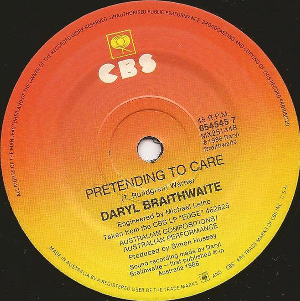 Daryl Braithwaite : One Summer (7", Single)