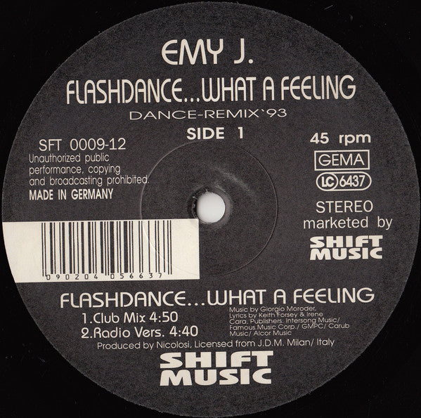 Emy J. / Dance-O-Mania : Flashdance ... What A Feeling (Dance-Remix &#39;93) (12&quot;)