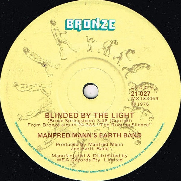 Manfred Mann's Earth Band : Blinded By The Light (7", Single)