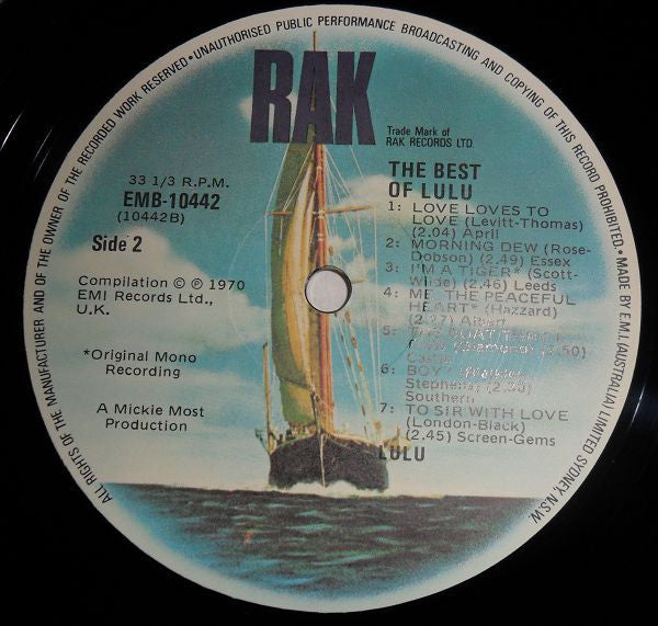 Lulu : The Best Of Lulu (LP, Comp, RE)