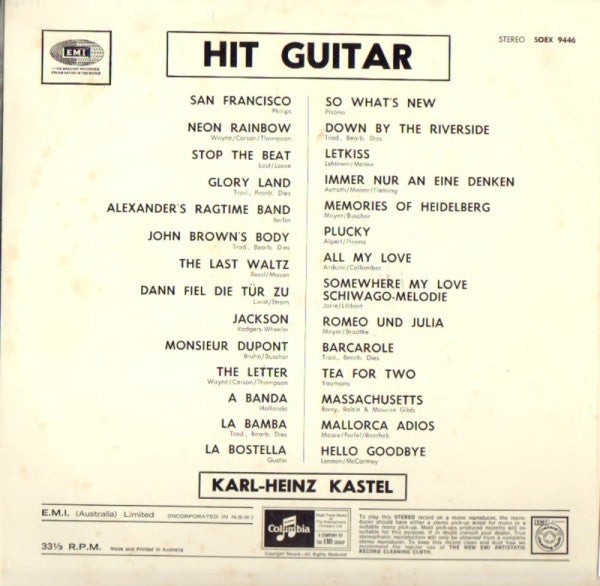 Karlheinz Kästel : Hit Guitar (LP, Album, RP)