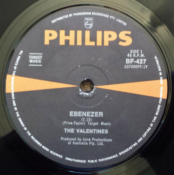 The Valentines (4) : Ebeneezer (7", Single, RP, Lab)