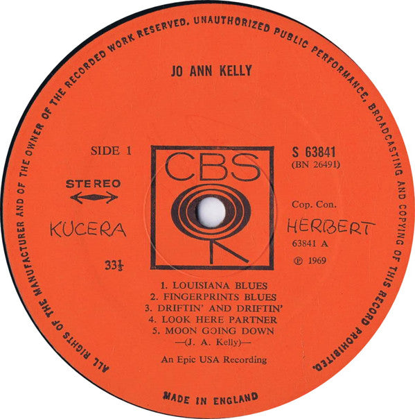 Jo-Ann Kelly : Jo-Ann Kelly (LP, Album)