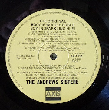 The Andrews Sisters : The Original Boogie Woogie Bugle Boy  (LP, Comp)