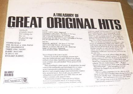 Various : A Treasury Of Great Original Hits (LP, Comp, RE)
