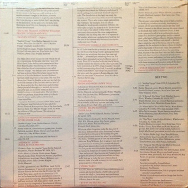 Herbie Hancock : V.S.O.P. - Tour Sampler – Tour Narrative Special Limited Edition For Radio (LP, Ltd, Promo)