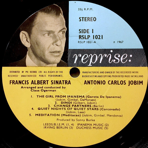 Frank Sinatra & Antonio Carlos Jobim : Francis Albert Sinatra & Antonio Carlos Jobim (LP, Album)