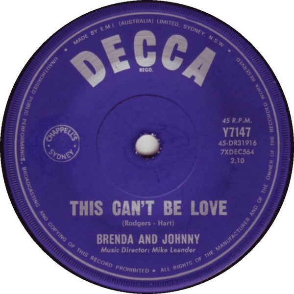 BBC Radiophonic Workshop / Brenda And Johnny : Dr. Who / This Can't Be Love (7", Single)