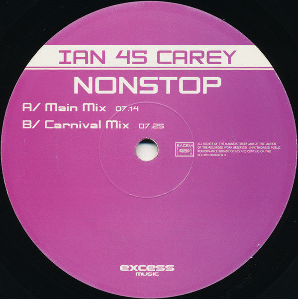 Ian Carey : Nonstop (12")