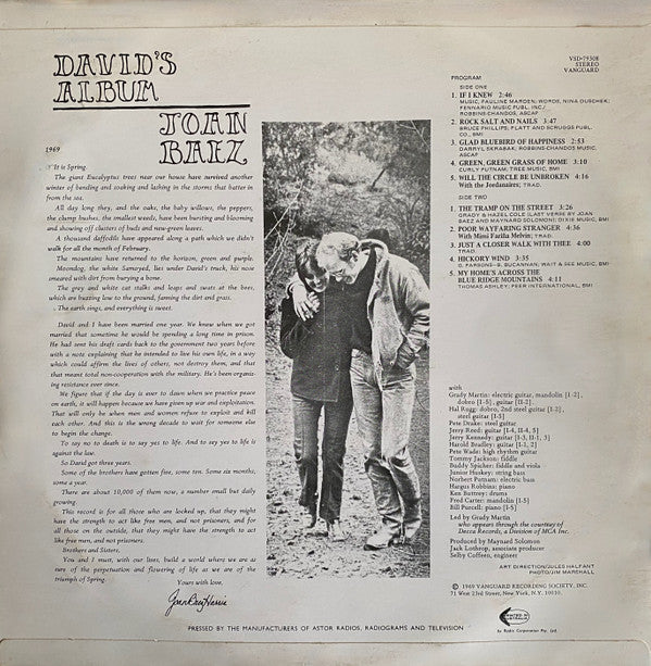 Joan Baez : David's Album (LP, Album)