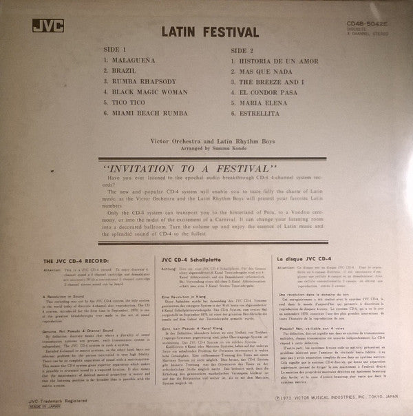 Victor Orchestra And Latin Rhythm Boys : Latin Festival (LP, Quad)