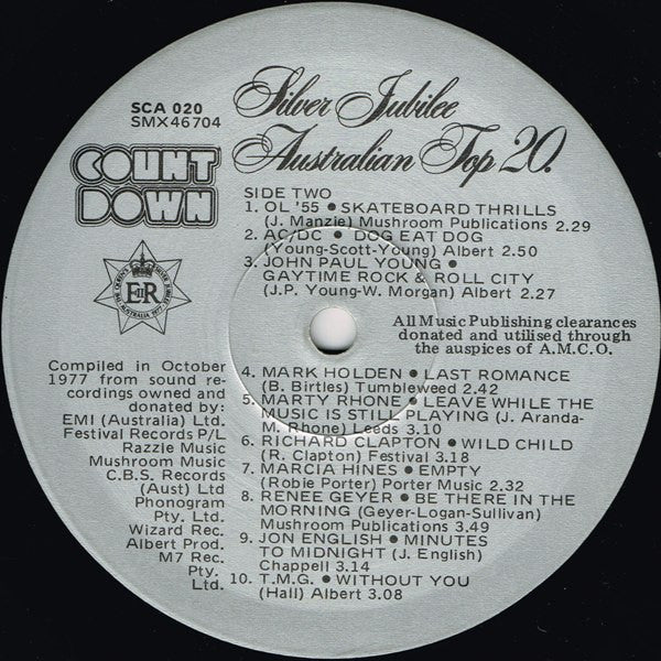 Various : Countdown Silver Jubilee Australian Top 20 (LP, Comp)