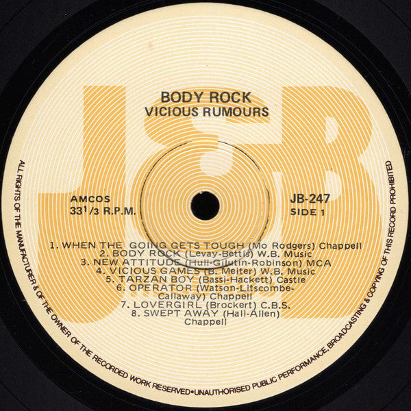 Vicious Rumours (3) : Body Rock (LP, Album)