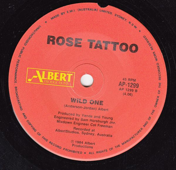 Rose Tattoo : I Wish (7", Single, RP)