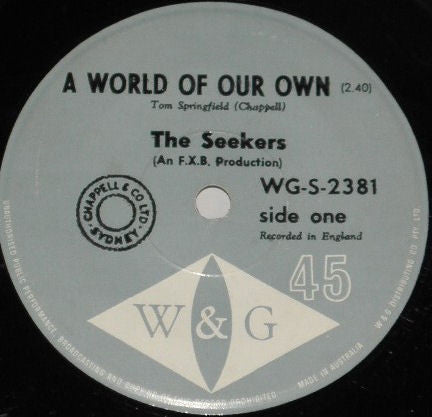 The Seekers : A World Of Our Own / Sinner Man (7", Single)