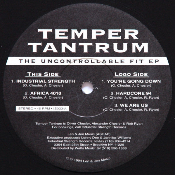 Temper Tantrum : The Uncontrollable Fit EP (12", EP)