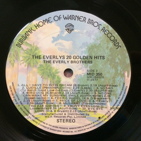Everly Brothers : The Everlys 20 Golden Hits (LP, Comp, RE)